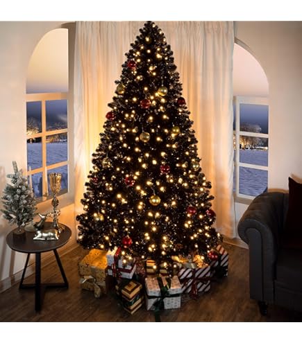Amazon.com: Dakota 9ft Black Christmas Tree Prelit with 2392